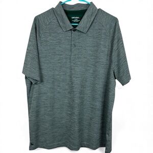 Men's Untuck It Heathered Green Short Sleeve Polo Shirt Hannifer XL